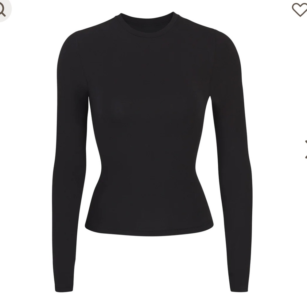 Skims // size XXS // cotton collection // jersey long sleeve tee // color black